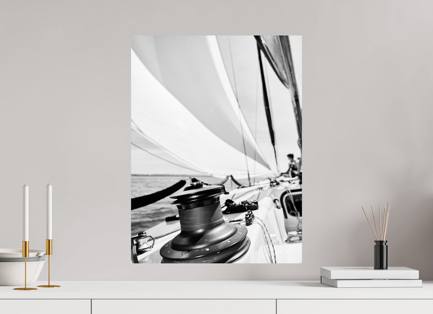 Mood pictures of a racing yacht