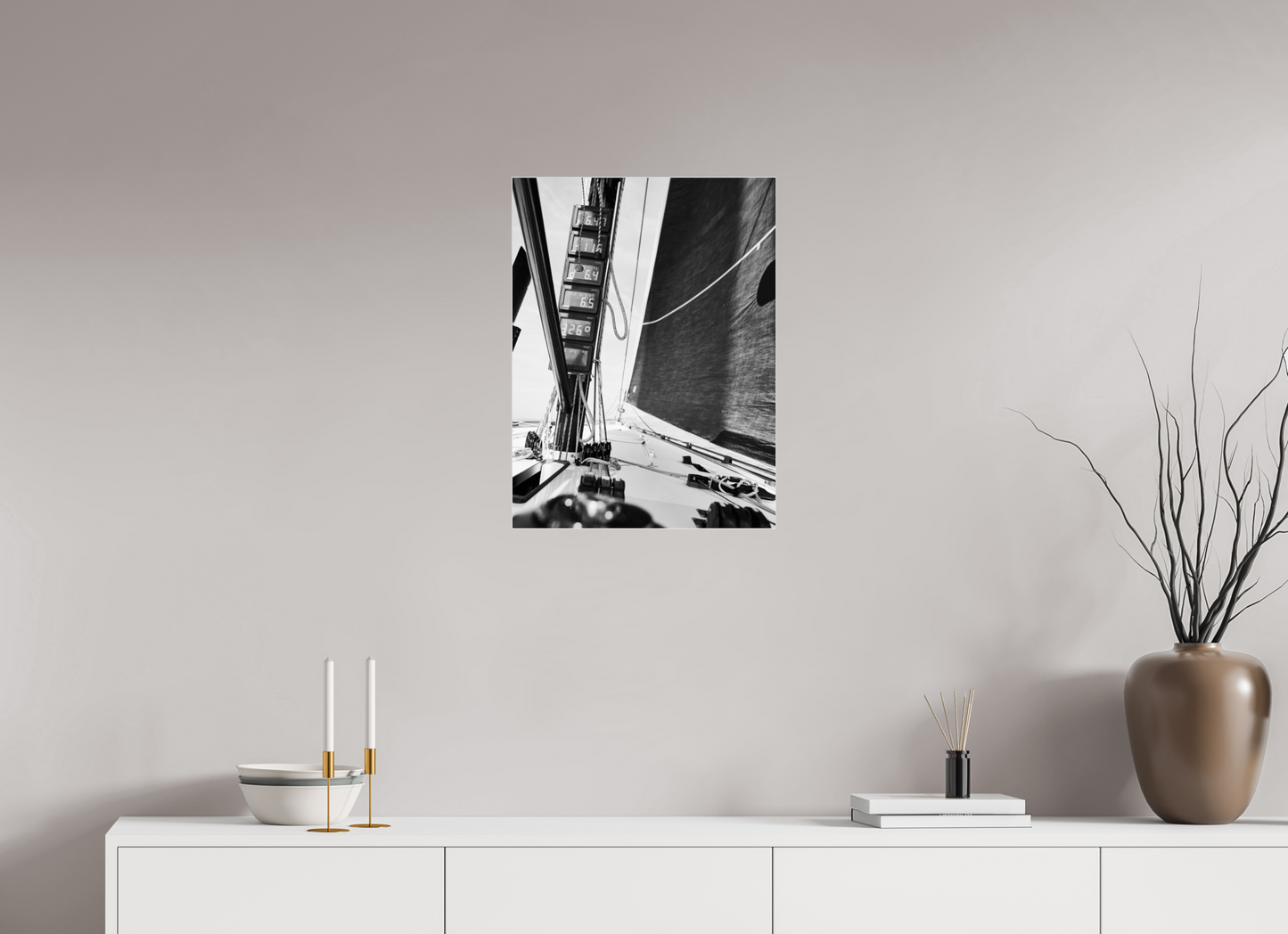 Mood pictures of a racing yacht