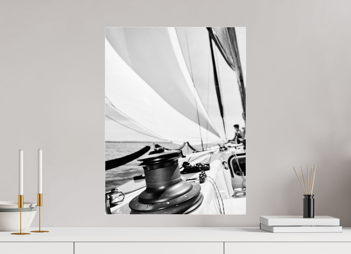 Mood pictures of a racing yacht