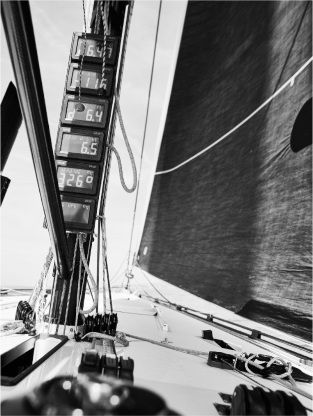 Mood pictures of a racing yacht