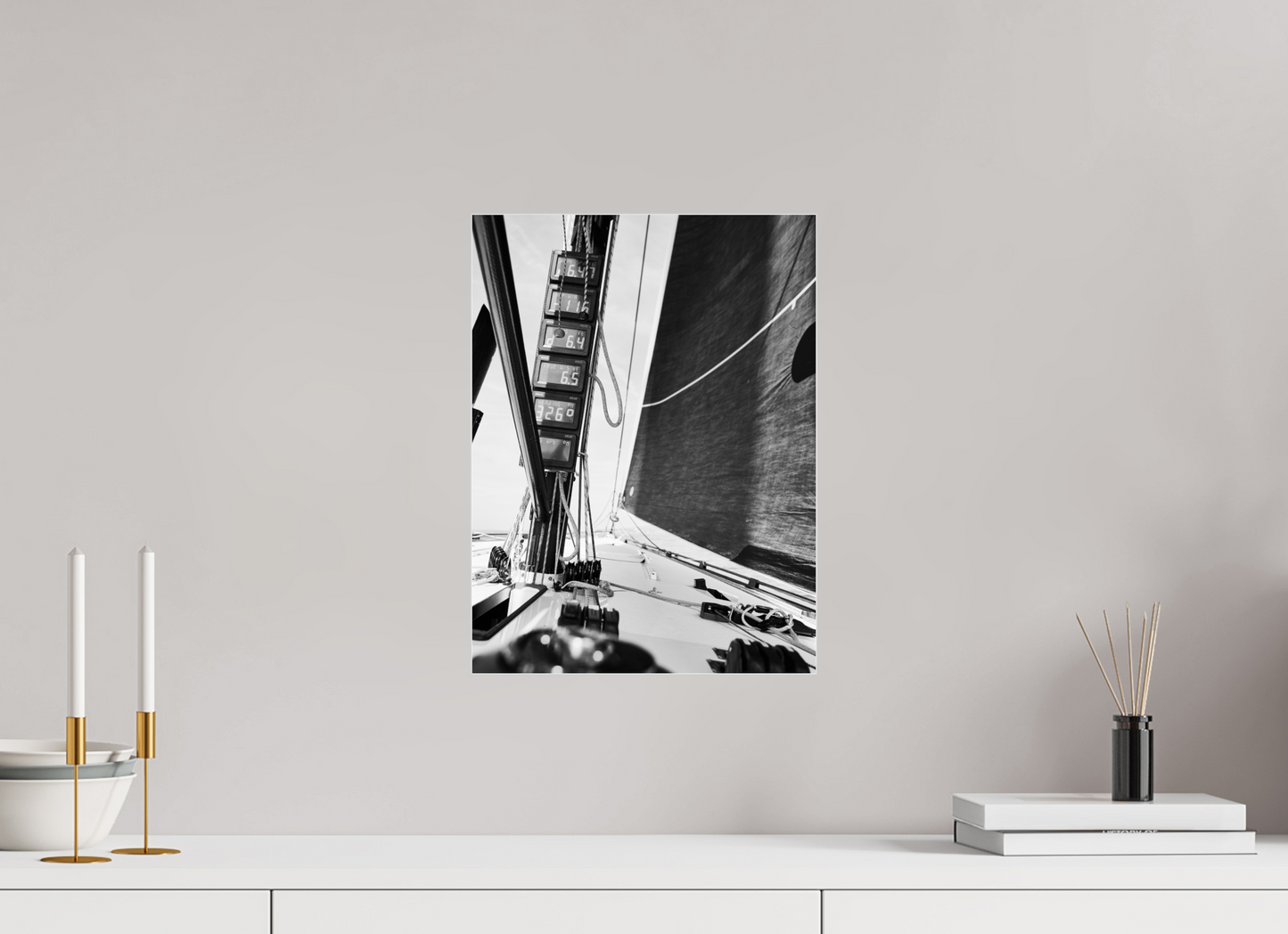 Mood pictures of a racing yacht